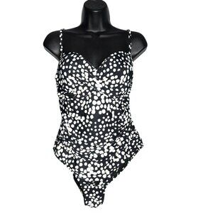 Catalina Black & White Scattered Dots One-Piece Swimsuit L/G (12-14)